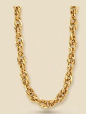 14K Yellow Gold Oval Link Necklace Made in ITALY